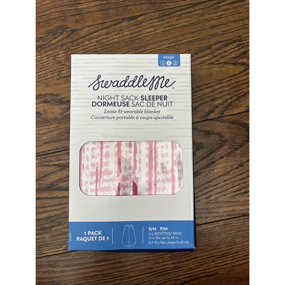 SwaddleMe Night Sack Sleeper - Size Small Medium | 0-3 Months | Stage 2 | Pink